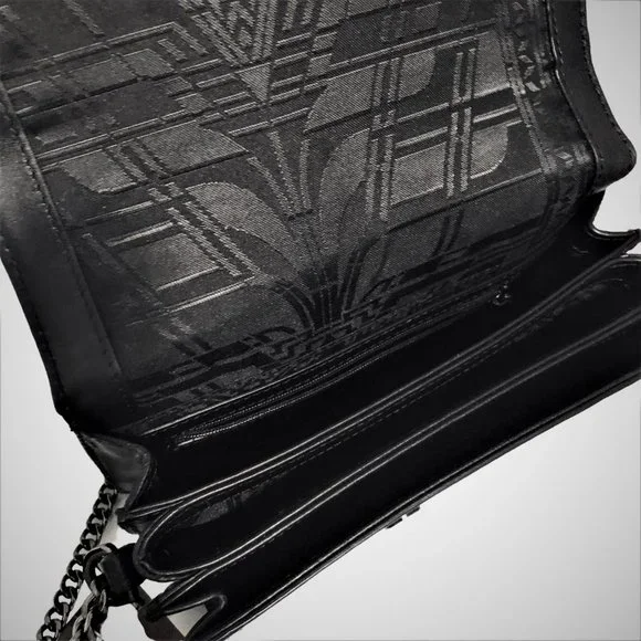 TED BAKER LONDON Black Leather Crossbody /Clutch Purse with Detachable Chain New - Picture 4 of 6